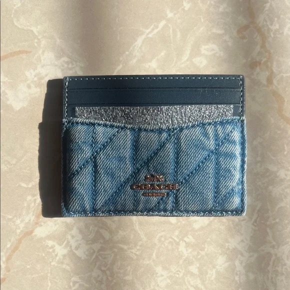 Coach Denim Card Holder - Picture 1 of 3